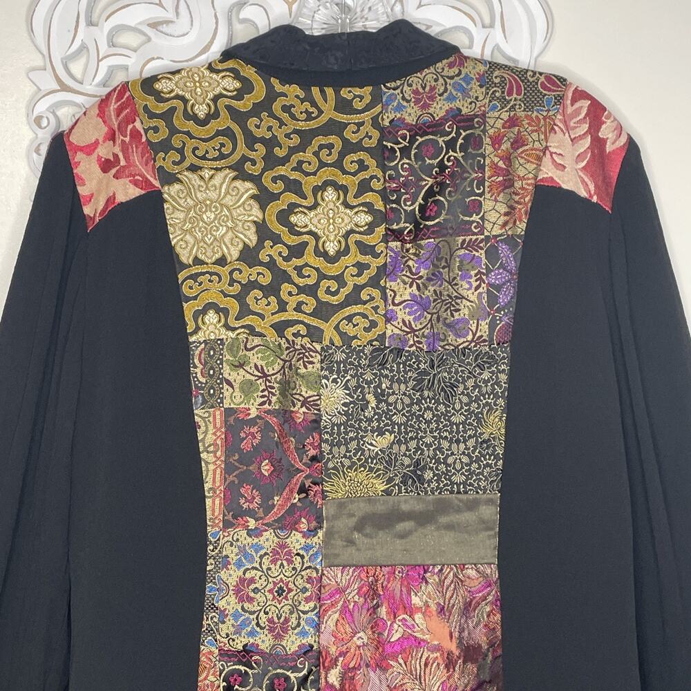 VTG Patchwork Tapestry Boho Jacket M Baroque Broc… - image 10